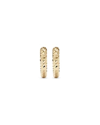 9mm Diamond Cut Huggie Hoop Earrings in 10kt Yellow Gold