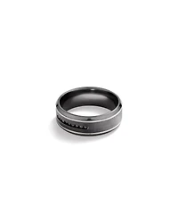 8mm Brushed Dome Wedding Band in Tantalum and 10kt White Gold