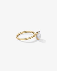 1.57TW Oval Laboratory-Grown Diamond Solitaire Ring 14kt Yellow Gold