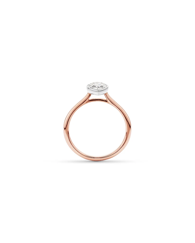 Bague de fiançailles TW TW de 1,25 carat en diamants solitaires de laboratoire en or rose et blanc 14 carats