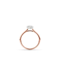 Bague de fiançailles TW TW de 1,25 carat en diamants solitaires de laboratoire en or rose et blanc 14 carats