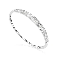 Hinged bangle with 2 Carat TW of Diamonds in 14kt White Gold