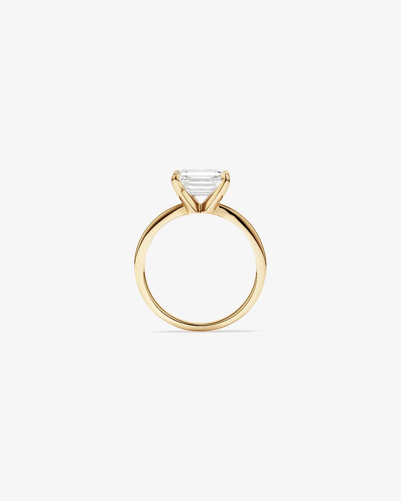 2.00 Carat TW East West Emerald Cut Lab-Grown Diamond Solitaire Engagement Ring 14kt Yellow Gold
