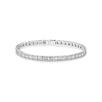 Bracelet de tennis en diamants baguette de 3,37 carats TW en or blanc 14 ct