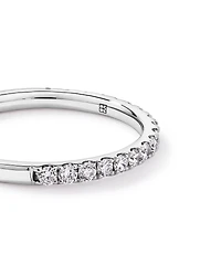 Alliance en or blanc 14 carats sertie d'un diamant rond brillant de synthèse 0,34 carat