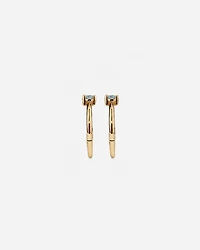 10mm Blue Topaz Accent Sleepers in 10kt Yellow Gold
