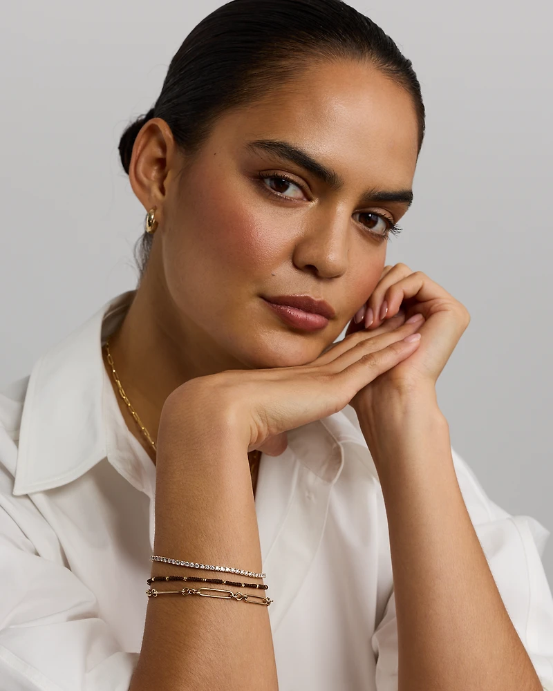 Cord Bead Bracelet in 10kt Yellow Gold