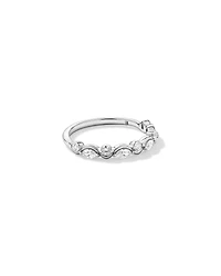 0.43TW Marquise and Round Brilliant Diamond Twist Wedding Ring 14kt Gold