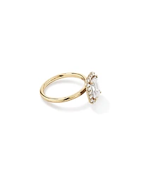 2.34 Carat TW Emerald Cut Laboratory-Grown Diamond Halo Engagement Ring in 14kt Yellow Gold