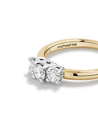 0.50 Carat TW Three Stone Round Brilliant Diamond Engagement Ring in 14kt Yellow and White Gold