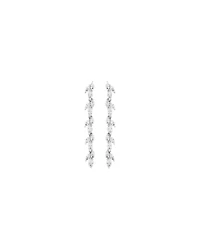 Cubic Zirconia Vine Drop Stud Earrings in Sterling Silver