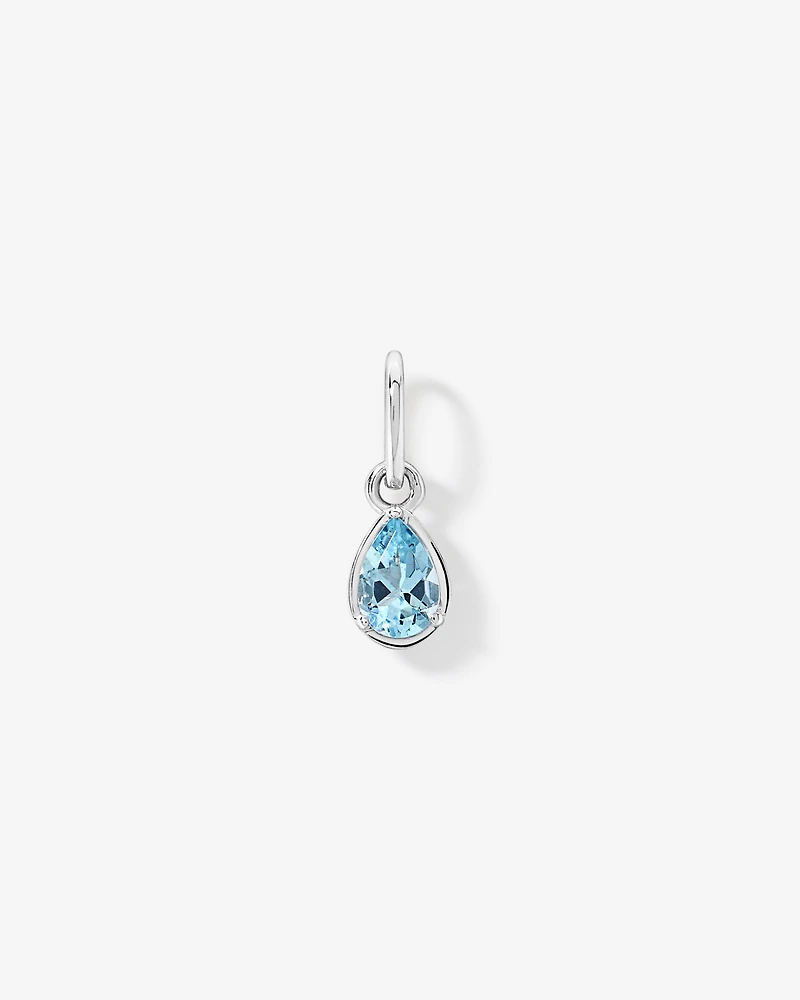 Pear-Cut Aquamarine Pendant in Sterling Silver