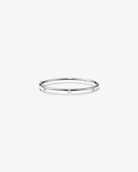 0.45 Carat TW Laboratory-Grown Oval Diamond Bangle in Sterling Silver