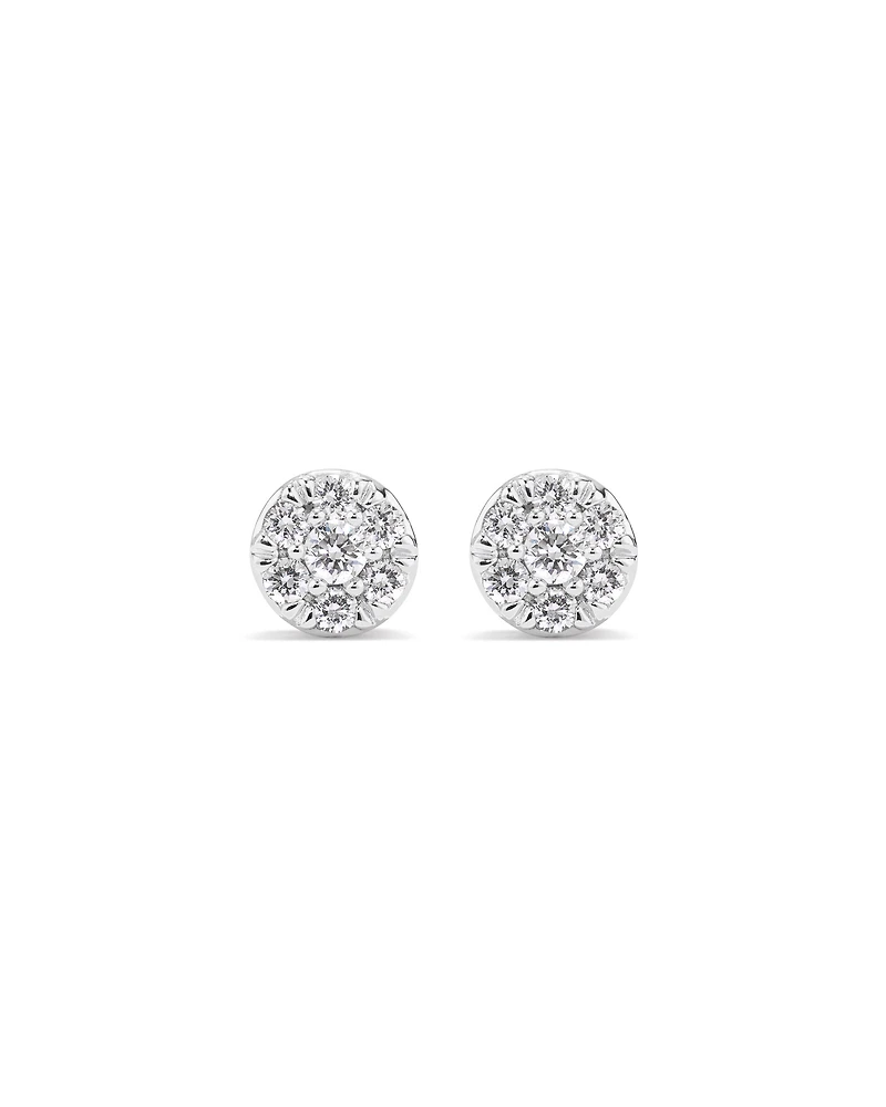 0.27 Carat TW Round Shape Laboratory-Grown Diamond Multistone Pendant & Stud Earrings Box Set in Sterling Silver