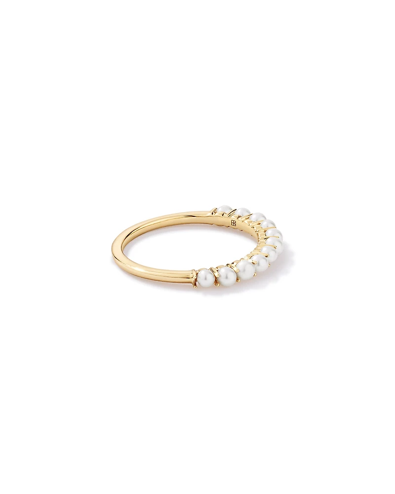 Cultured Freshwater Pearl Band Ring 10kt Gold