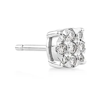 Single Solitaire Stud Earring with 0.12 Carat TW of Diamonds 10kt White Gold