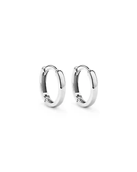 10mm Small Polished Huggie Earrings in Sterling Silver