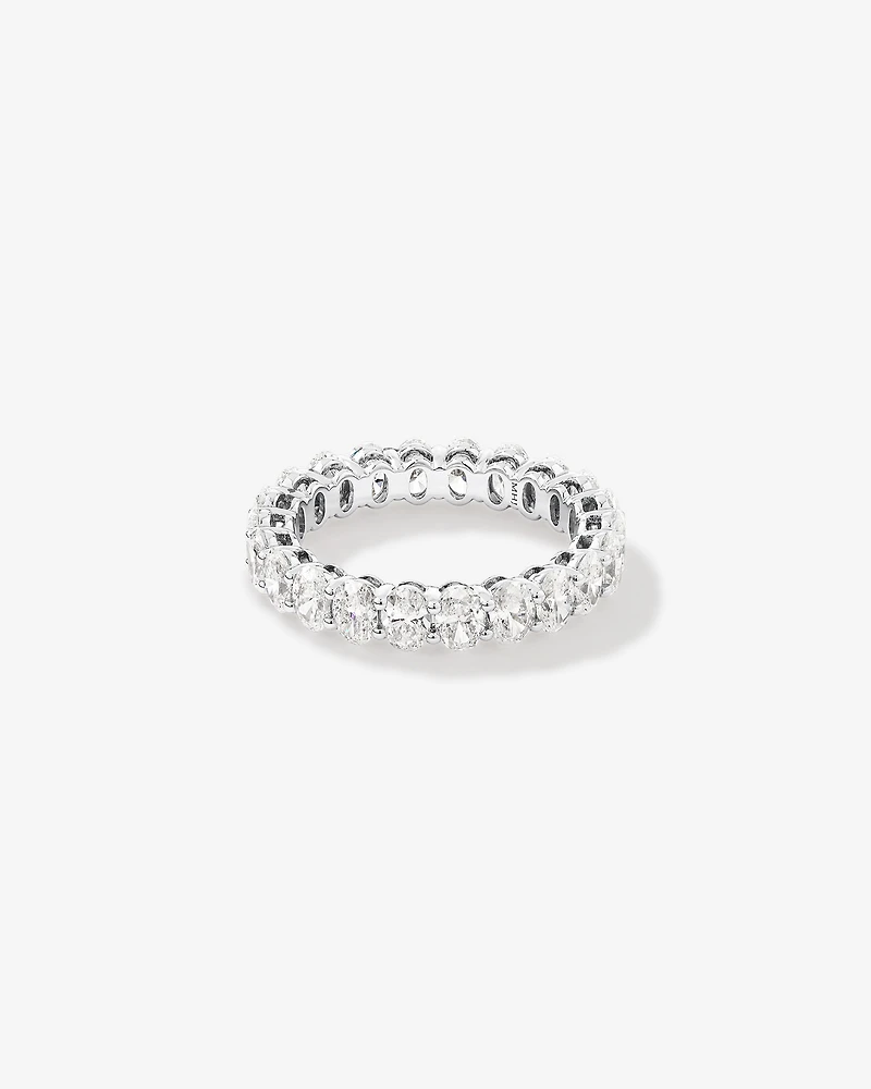 3.15 Carat TW Oval Laboratory-Grown Diamond Eternity Ring in 14kt White Gold