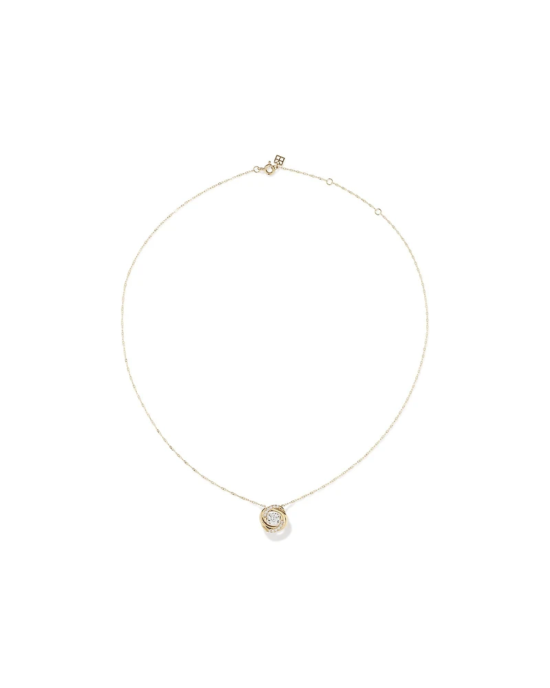 Lume Lab Swirl Pendant with 0.60 Carat TW of Laboratory-Grown Diamonds in 10kt Yellow Gold