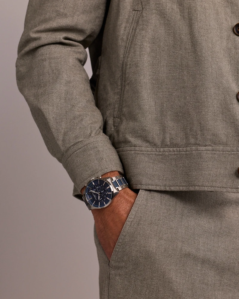 Solar Powered Men's Watch with Blue Tone Stainless Steel