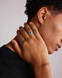 8mm Patterned Wedding Band Tungsten