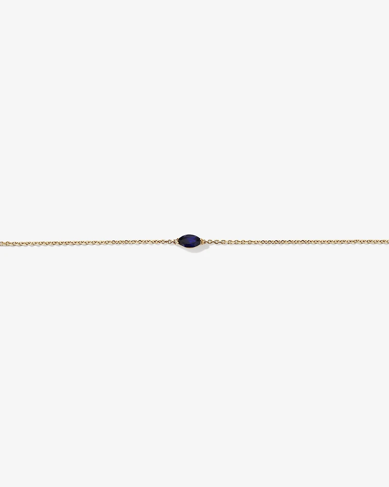 East West Marquise-Cut Created Sapphire Bracelet in 10kt Yellow Gold