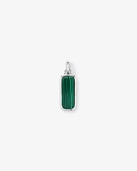 Malachite Oblong Pendant in Sterling Silver