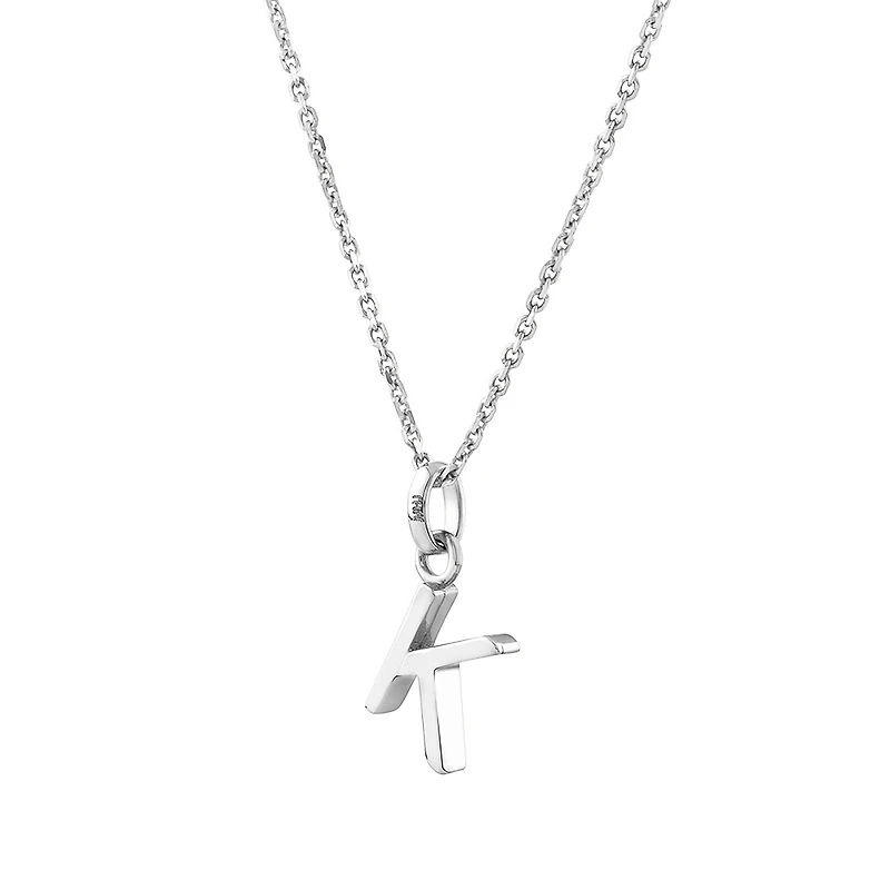 "K" Initial Pendant in Sterling Silver