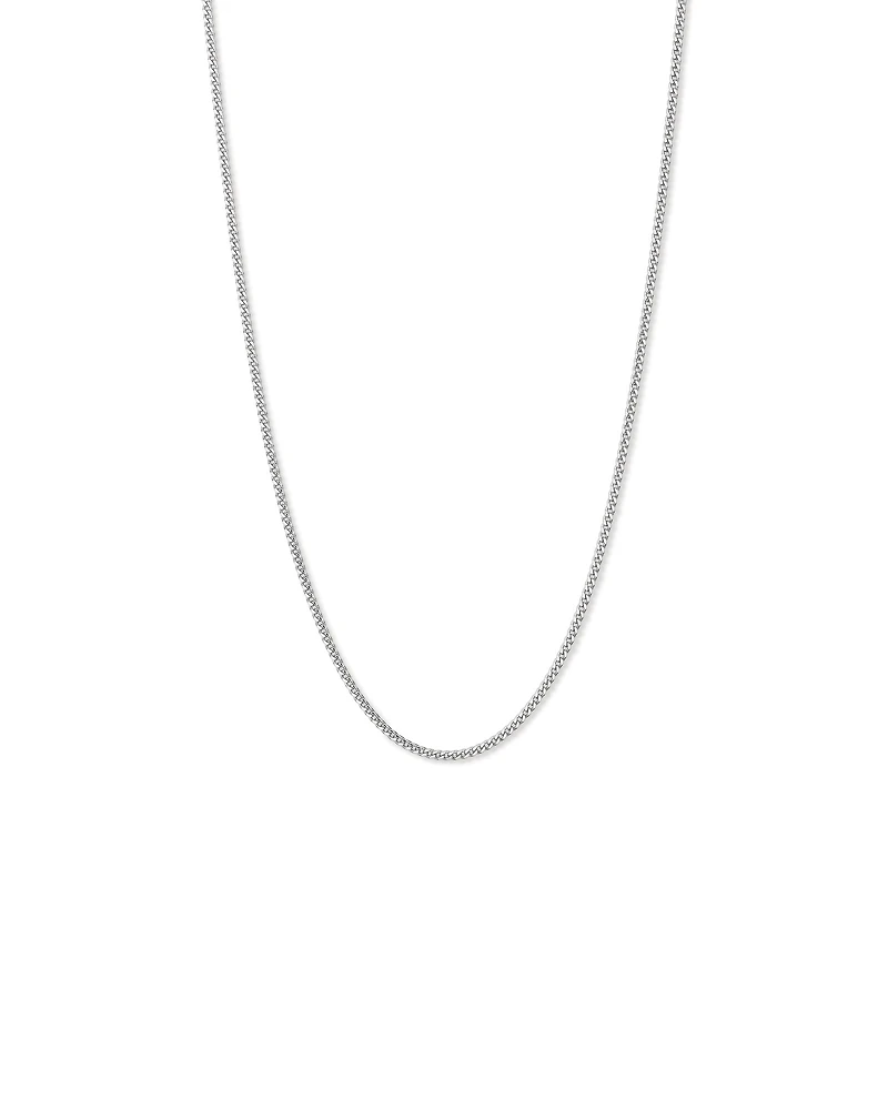 55cm (22") 2.8mm Width Miami Curb Chain Necklace in Sterling Silver