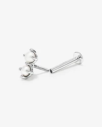Boucle d'oreille hélix deux pierres en perles de culture d'eau douce et or blanc 10 carats