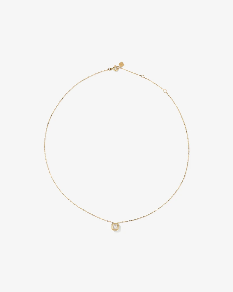 0.18 Carat TW Laboratory-Grown Asscher Cut Diamond Necklace in 10kt Yellow Gold