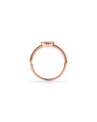 Anneau à lunette en saphir créé d’est ouest or rose 10 carats