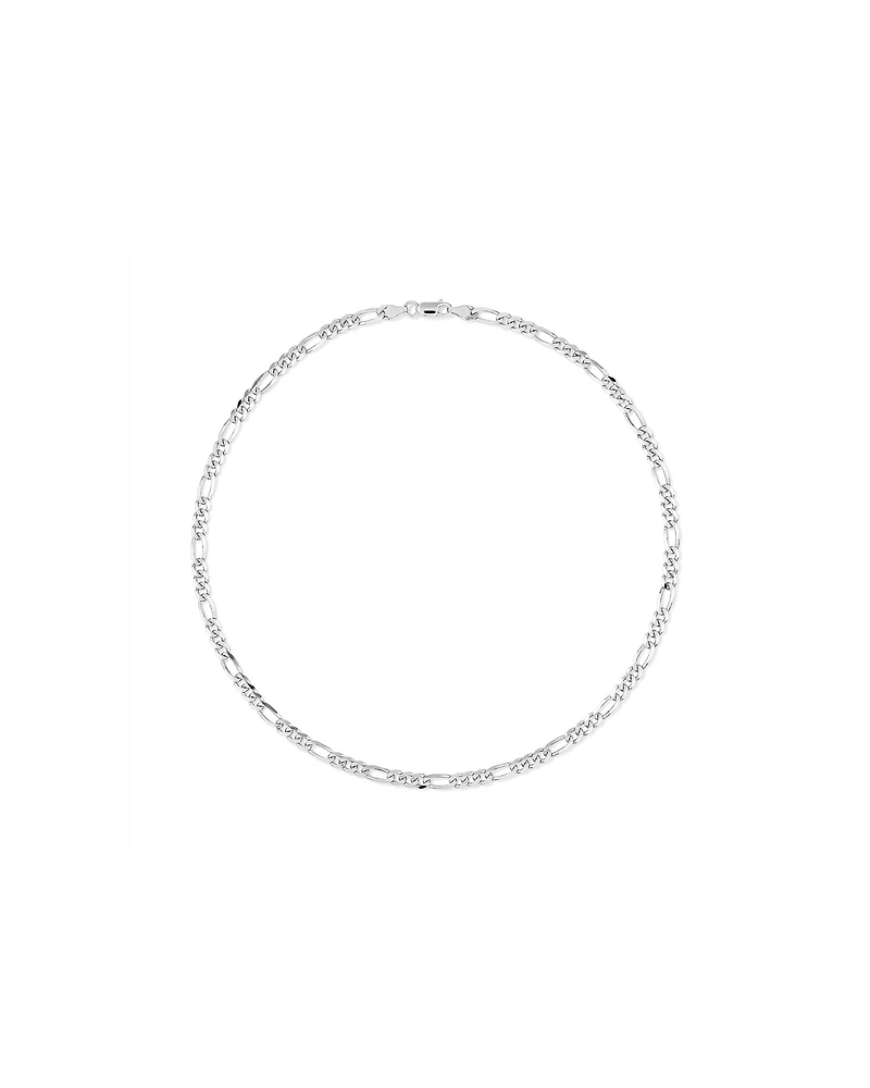55cm (22") 5.75mm Width Figaro Chain Necklace in Sterling Silver