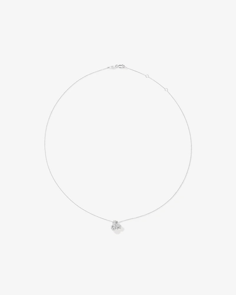 Cubic Zirconia Knot Pendant Necklace in Sterling Silver