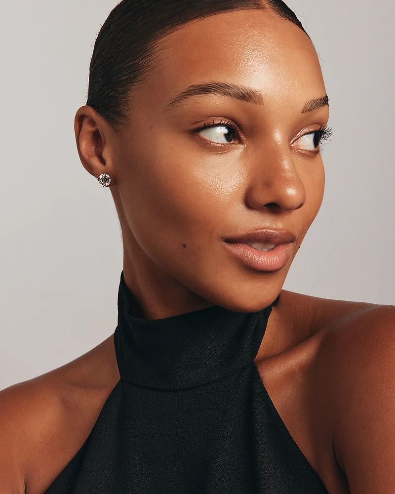 4,00 carats TW Boucles d’oreilles solitaires en diamant cultivé en laboratoire en or blanc 14 carats