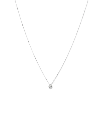 0.23 Carat TW Pear Diamond Halo Pendant in 10kt White Gold
