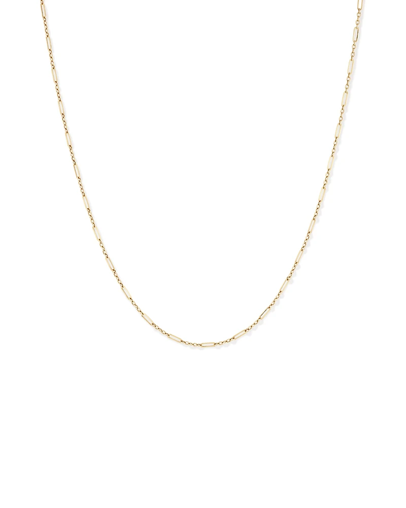 1.6mm Wide Paperclip 3 and 1 Chain in 10kt Yellow Gold