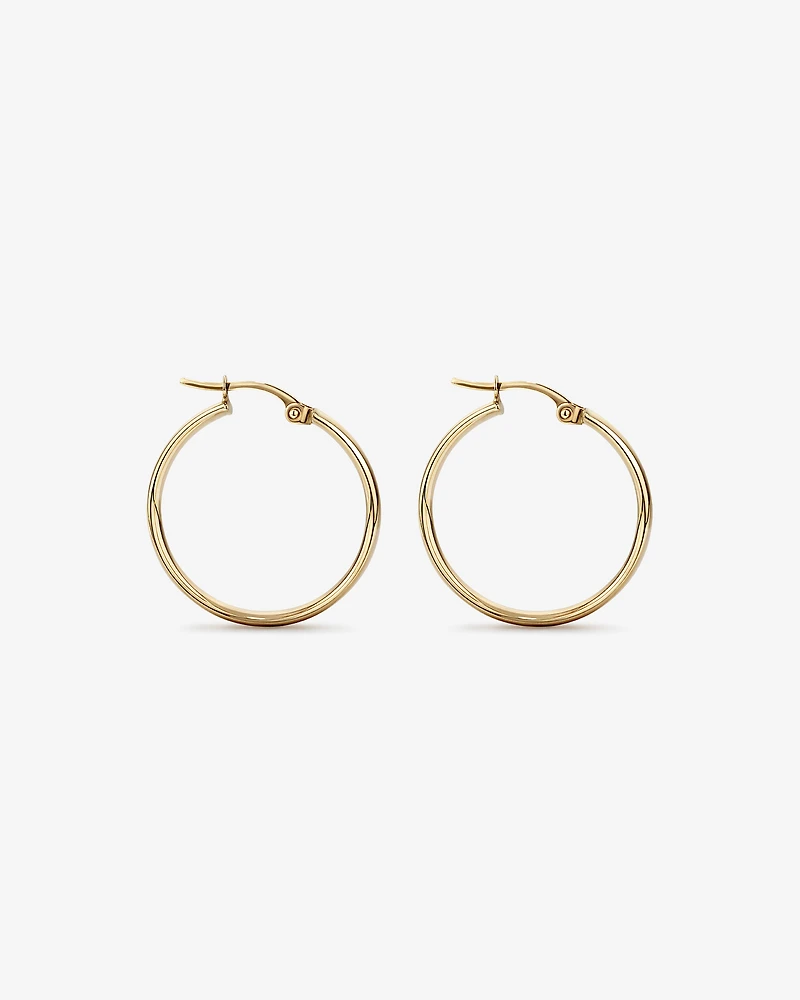 20mm Round Hoop Earrings in 10kt Yellow Gold