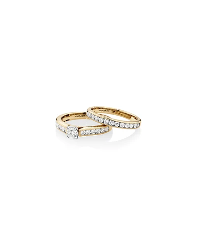 Bridal Set with 1.00 Carat TW of Diamonds in 14kt Yellow & White Gold