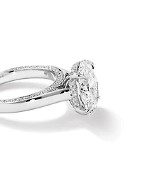 Bague de fiançailles en or blanc 18 carats avec diamant laboratoire taille ovale 4,47