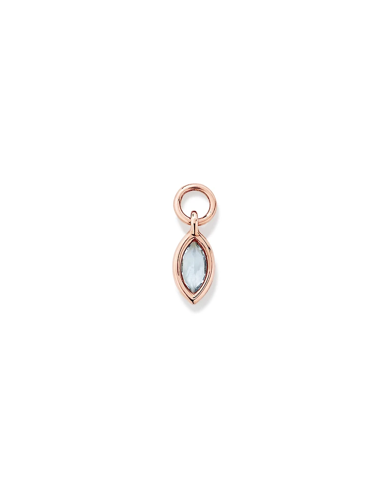 Sky Blue Topaz Single Earring Charm in 10kt Rose Gold