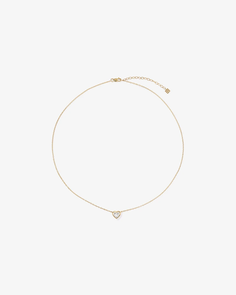 1.00 Carat TW Laboratory-Grown Diamond Heart Necklace in 10kt Yellow Gold