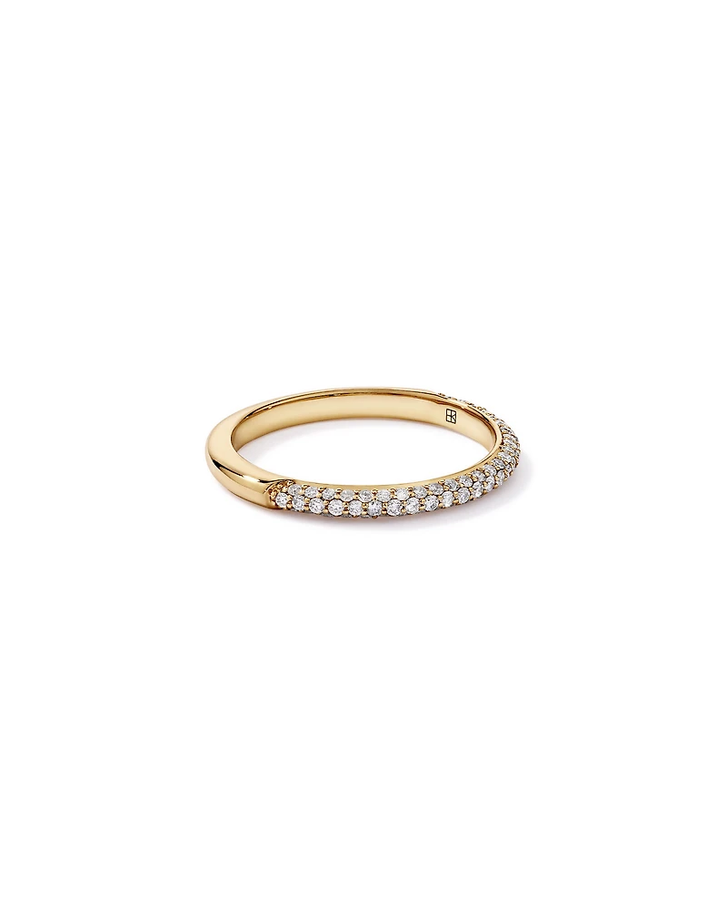 0.40TW Round Brilliant Pavé Diamond Wedding Band 14kt Yellow Gold