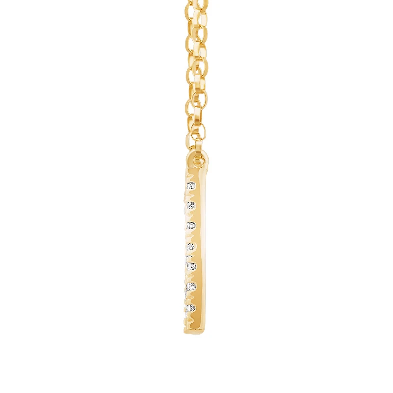 "N" Initial Necklace with 0.10 Carat TW of Diamonds in 10kt Yellow Gold