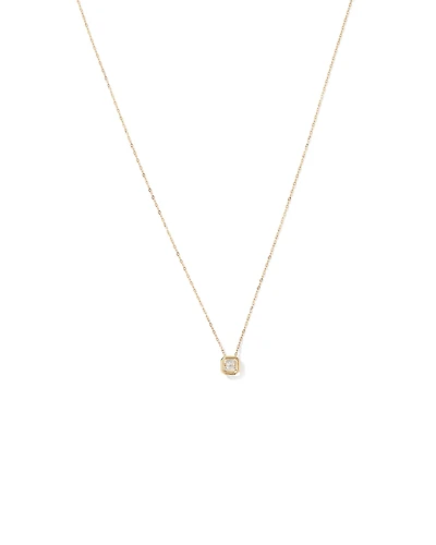 Pendentif asscher en diamant TW cultivé en laboratoire de 0,18 carat en or jaune 10 kt