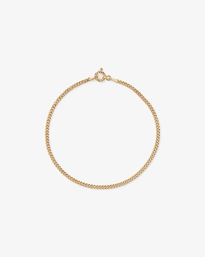 23cm (17") 2.1mm Width Solid Diamond Cut Curb Bracelet in 10kt Yellow Gold