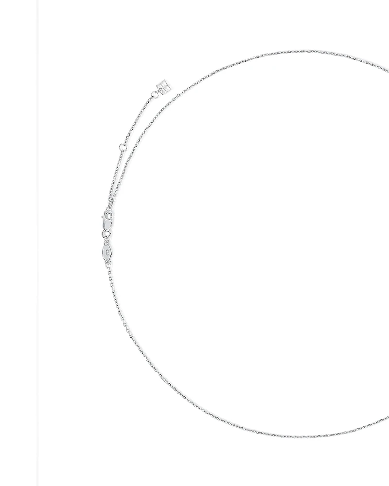 Collier Pendentif Halo en Zircon Cubique Rond Brillant en Argent Sterling