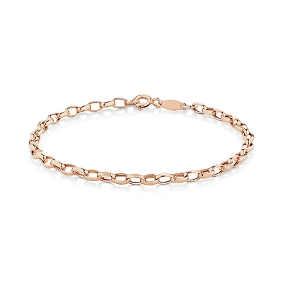 19cm (7.5") 3mm-3.5mm Width Belcher Bracelet in 10kt Rose Gold
