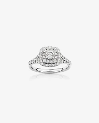 Ensemble nuptial en or blanc 14 K avec diamants totalisant 1,18 ct