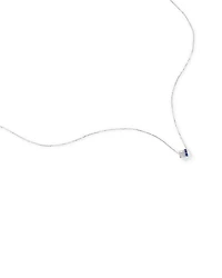 Collier avec Pendentif Rondelle Dot Dash en Saphir & Diamant avec 0,21 Carat TW en Or Blanc 10kt